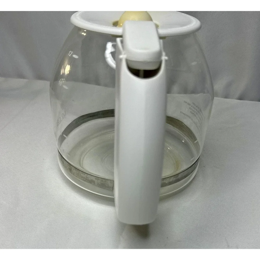 Mr. Coffee Glass Replacement Carafe 12 Cup‎ White Handle Clear Pot